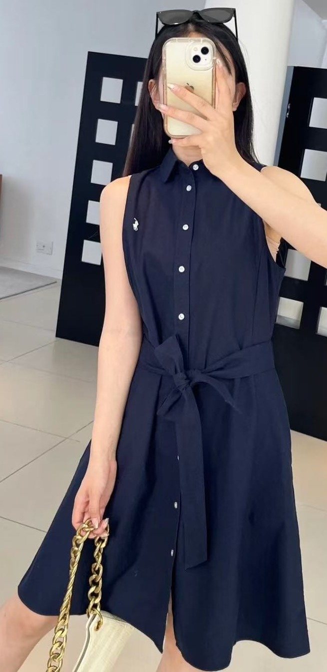 Test2-Ralph Lauren Belted Sleeveless Shirt Dress ¡ª hero