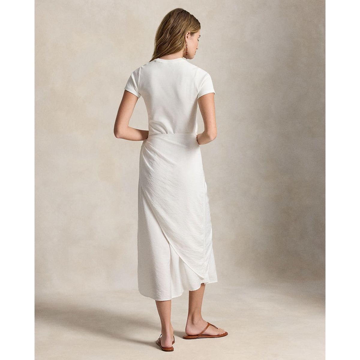 Test2-Ralph Lauren Short-Sleeve Faux-Wrap Tie Midi Dress ¡ª back