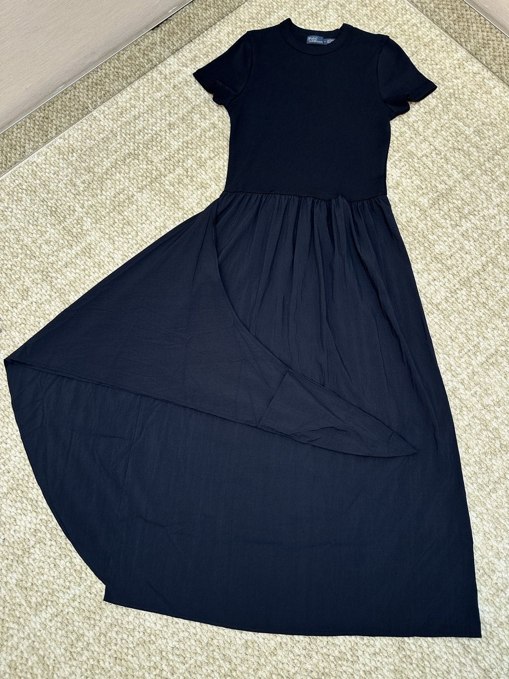 Test2-Ralph Lauren Short-Sleeve Faux-Wrap Tie Midi Dress ¡ª front